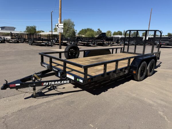 16x77 Tandem Axle, 7K GVWR, Channel Utility w/ Square Tube Siderails
