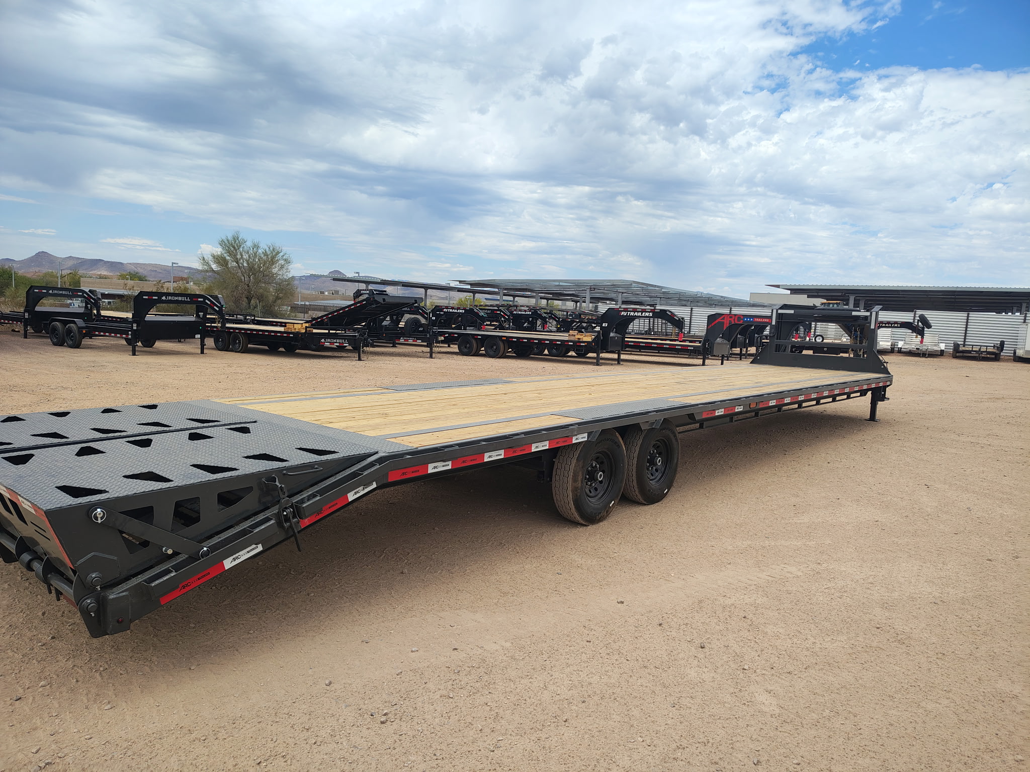 40x102 Gooseneck Flatbed Trailer, 15,680 GVWR, Mega Ramps, 14 Ply Tires - Image 5