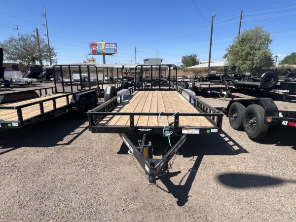 20x83 Tandem Axle, 10K GVWR, Channel Utility w/ 4' Fold Up Gate, ATV Ramps
