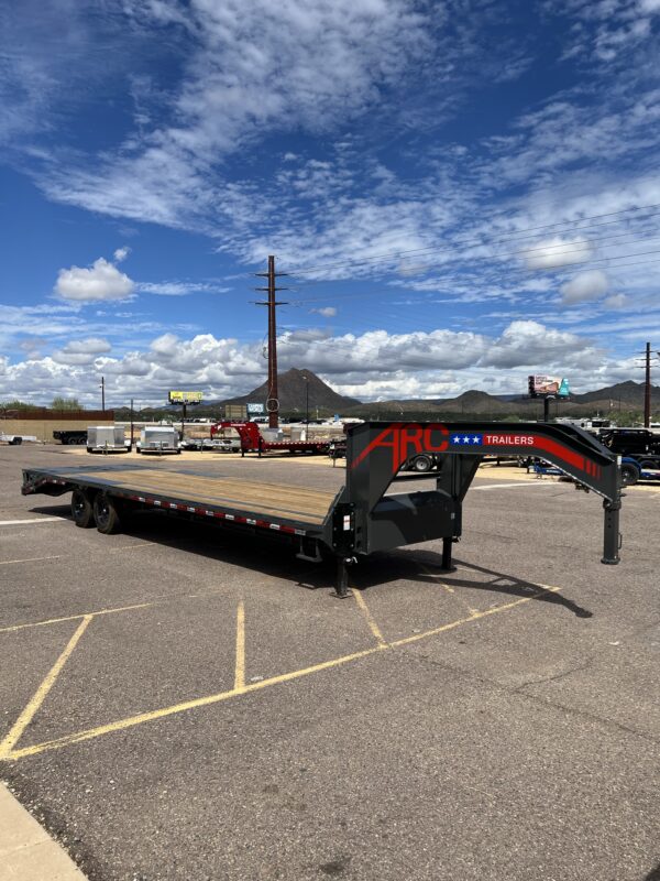 30x102 Gooseneck Flatbed Trailer, 15,680 GVWR, Mega Ramps, 14 Ply Tires