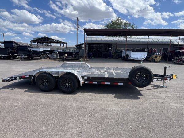 18x83 Tandem Axle, 10K GVWR, Steel Deck Car Hauler, Slide-In Ramps