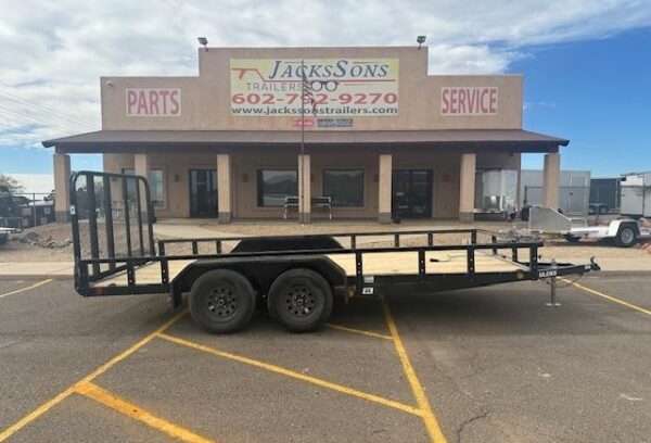 16x77 Tandem Axle, 7K GVWR, Channel Utility w/ Square Tube Siderails