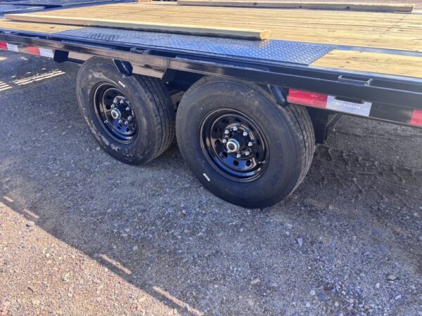 40' Gooseneck Low-Pro Flatdeck with Singles, 15,680 GVWR, Monster Ramps, 14 Ply Tires