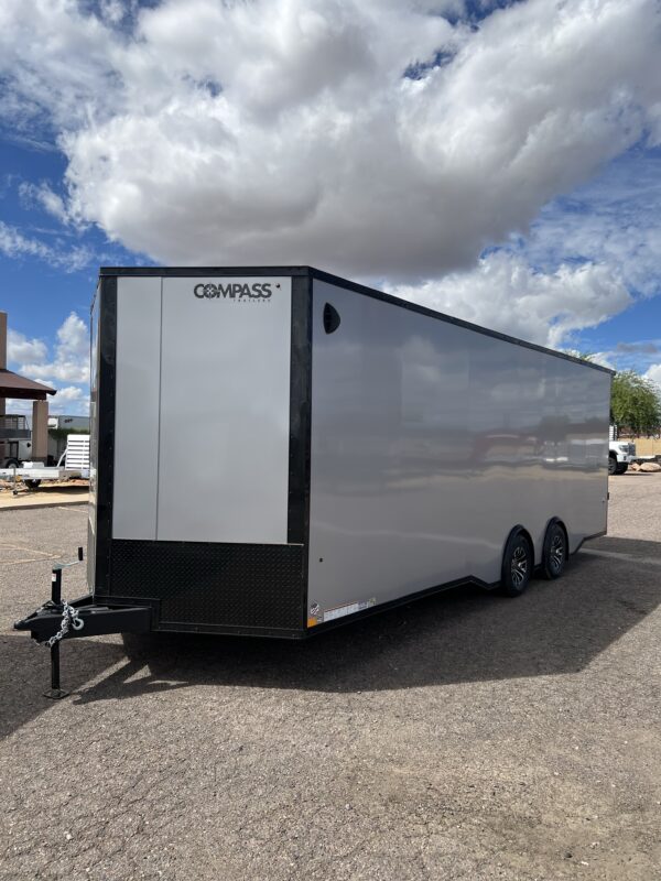 24x8.5 Jasper SE Car Hauler, 10K GVWR, White Vinyl Walls/Ceiling, Stabilizer Jacks, Ramp Door
