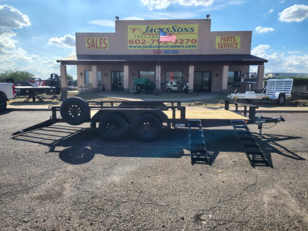 16x83 Tandem Axle, 7K GVWR, Channel Utility w/ Square Tube Siderails, ATV Ramps