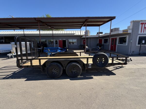 16x77 Tandem Axle, 7K GVWR, Channel Utility w/ Square Tube Siderails