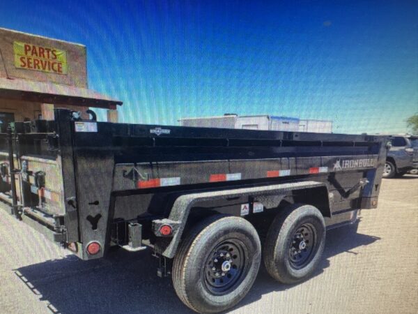 12x72 IronBull Tandem Axle Dump, 15K GVWR, 24" Sides, Solar Charger