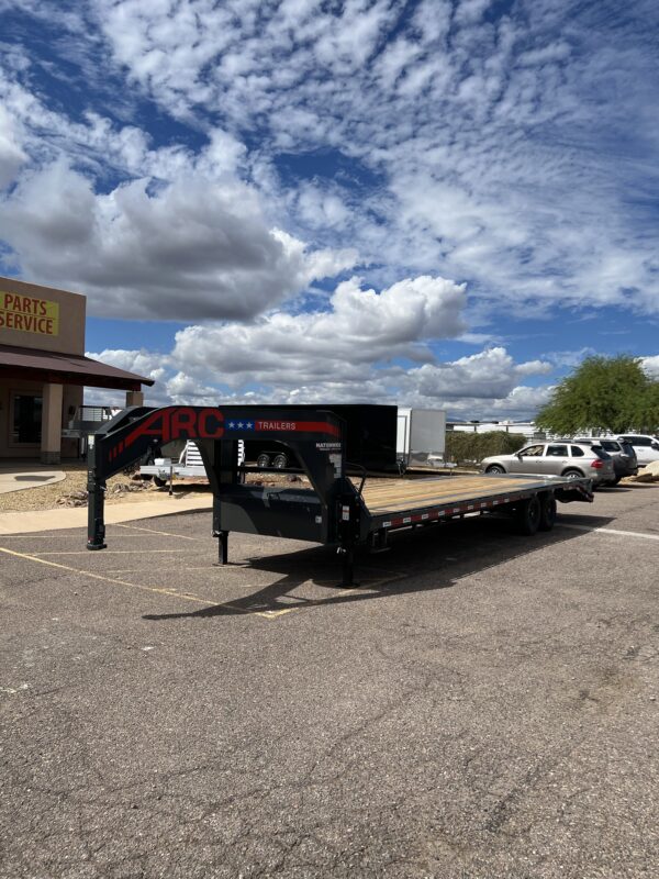 30x102 Gooseneck Flatbed Trailer, 15,680 GVWR, Mega Ramps, 14 Ply Tires