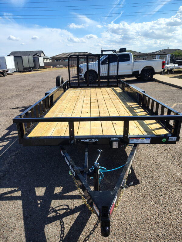 16x83 Tandem Axle, 7K GVWR, Channel Utility w/ Square Tube Siderails, ATV Ramps