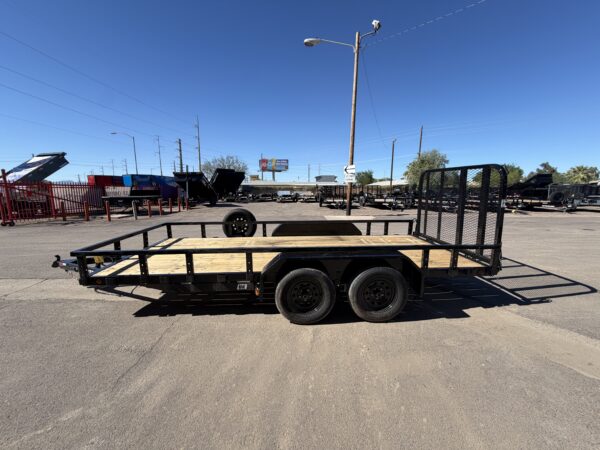 16x77 Tandem Axle, 7K GVWR, Channel Utility w/ Square Tube Siderails