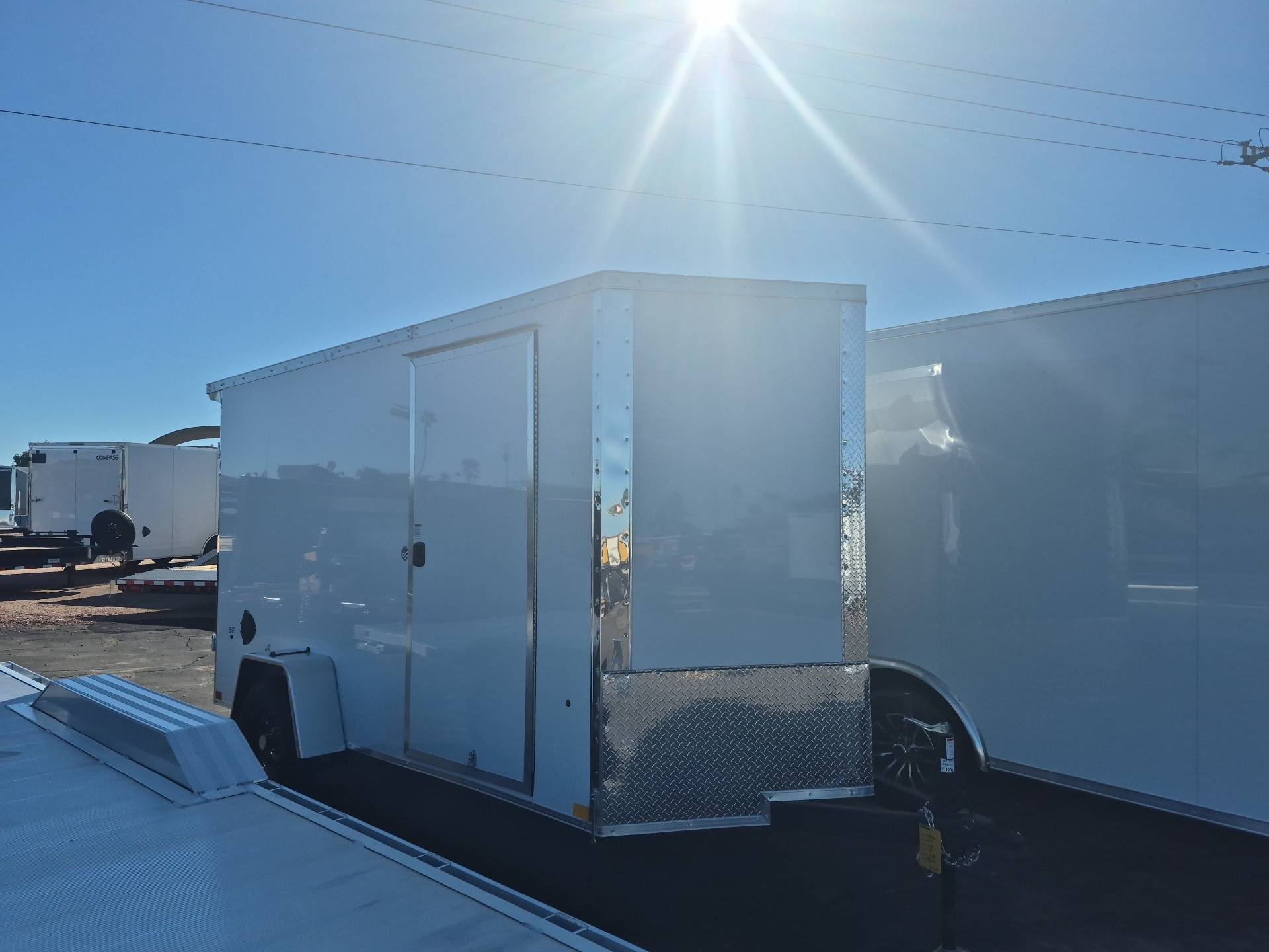 12x6 Jasper SE Flat Top Sloped V-Nose, 3K GVWR, Rear Double Doors - Image 2