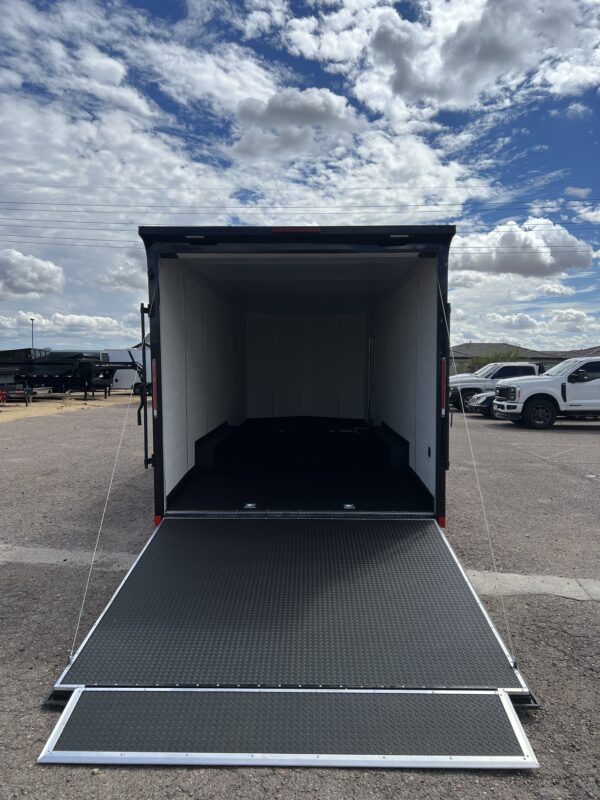 24x8.5 Jasper SE Car Hauler, 10K GVWR, White Vinyl Walls/Ceiling, Stabilizer Jacks, Ramp Door