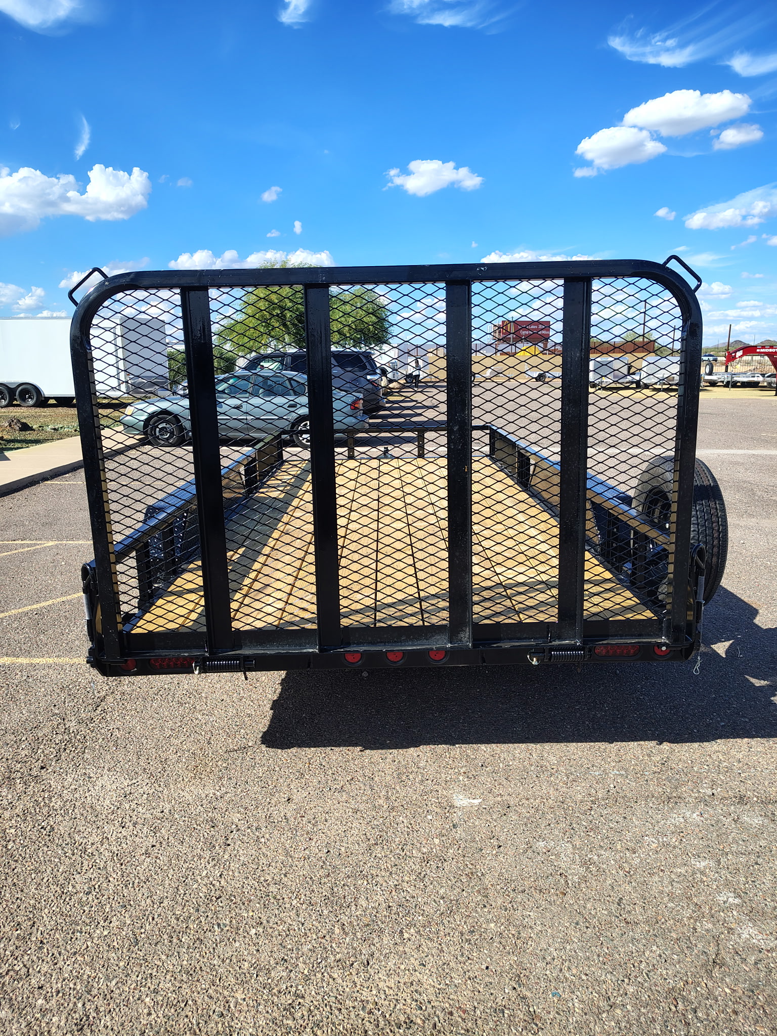 16x83 Tandem Axle, 7K GVWR, Channel Utility w/ Square Tube Siderails, ATV Ramps - Image 3
