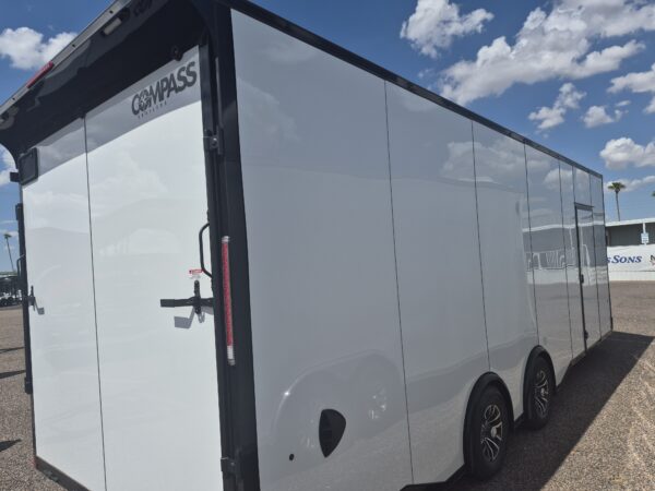 24x8.5 Jasper SE Car Hauler, 10K GVWR, White Vinyl Walls/Ceiling, Rubber Flooring, Ramp Door