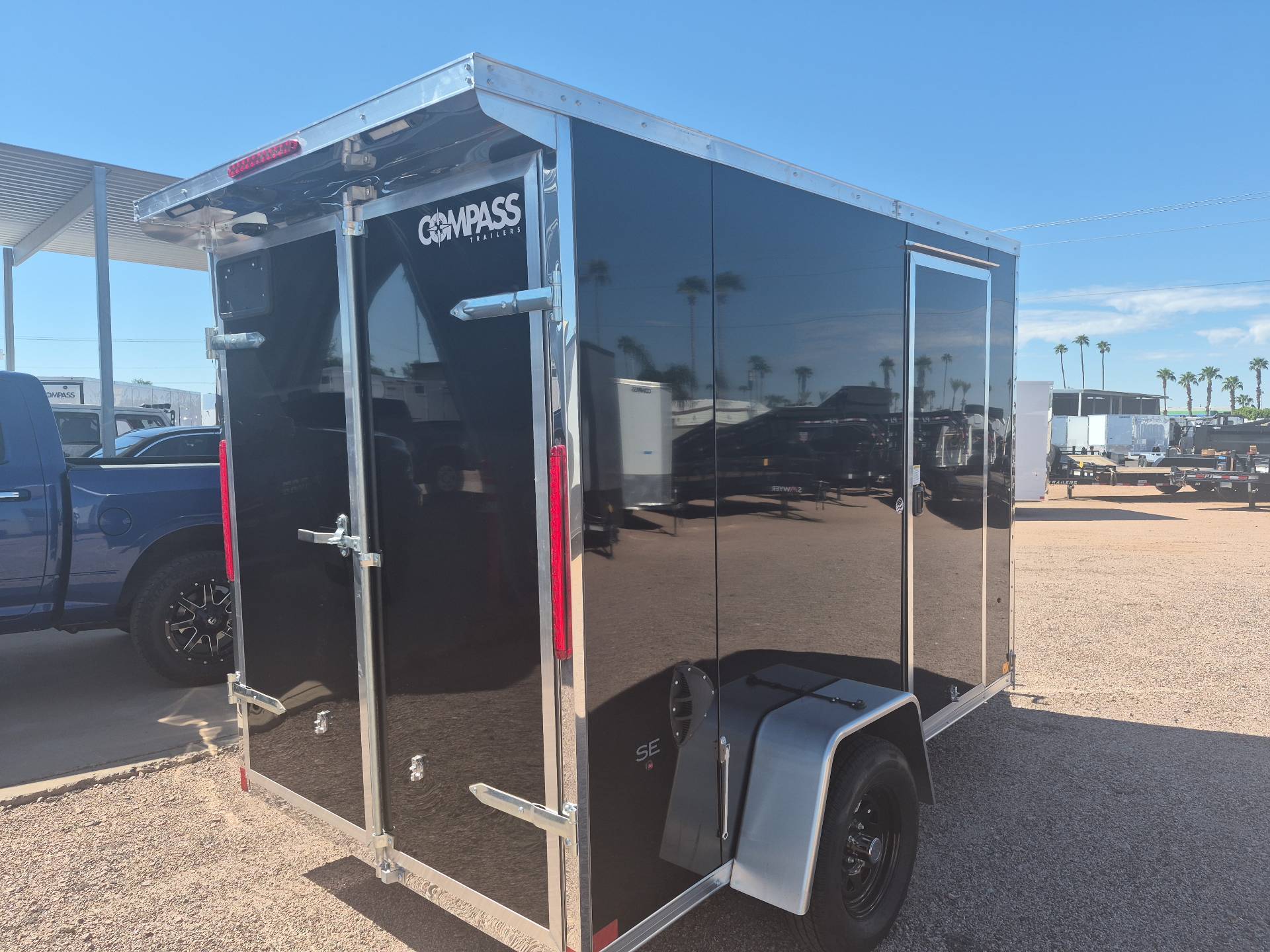10x6 Jasper SE Flat Top Sloped V-Nose, 3K GVWR, Rear Double Doors - Image 3