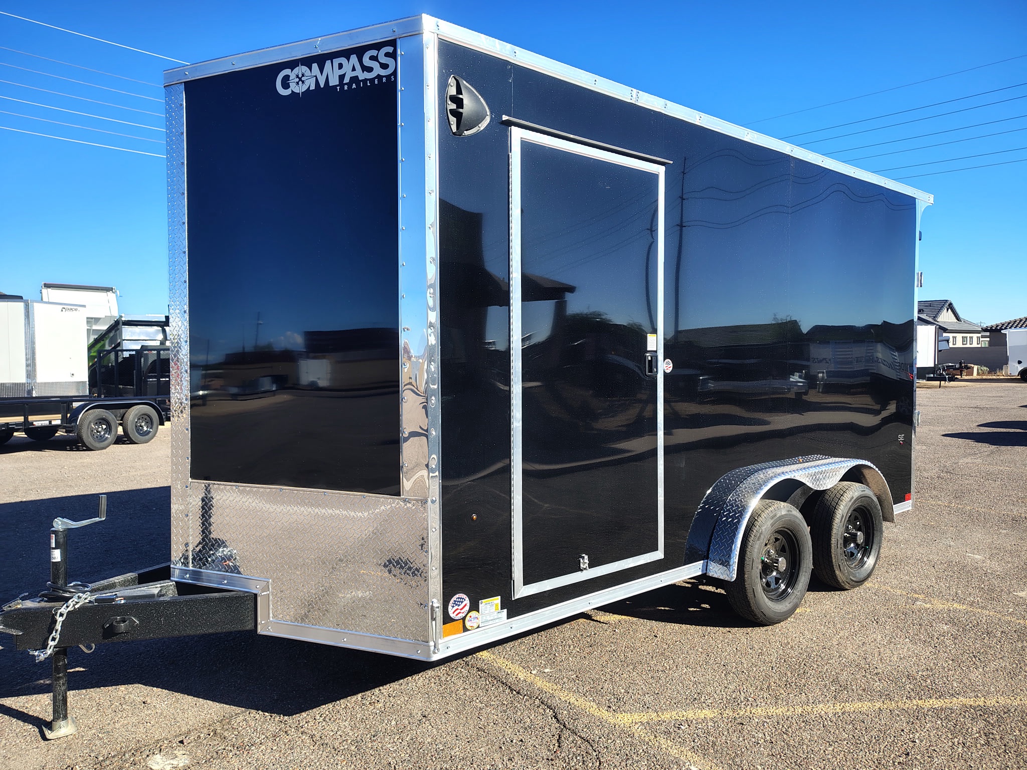 14X7.5 Jasper SE Flat Top Sloped V-Nose, 7K GVWR, Ramp Door - Image 2
