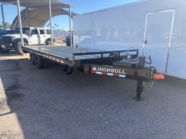 18x102 IronBull Deckover, Tandem Axle, 14K GVWR, Slide In Ramps