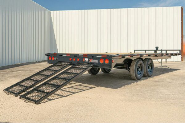 24x102 Tandem Axle Deckover, 10K GVWR, Slide In Ramps