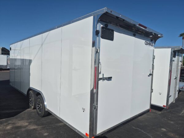 24x8.5 Jasper SE Flat Top Sloped V-Nose Car Hauler, 10K GVWR, Ramp Door