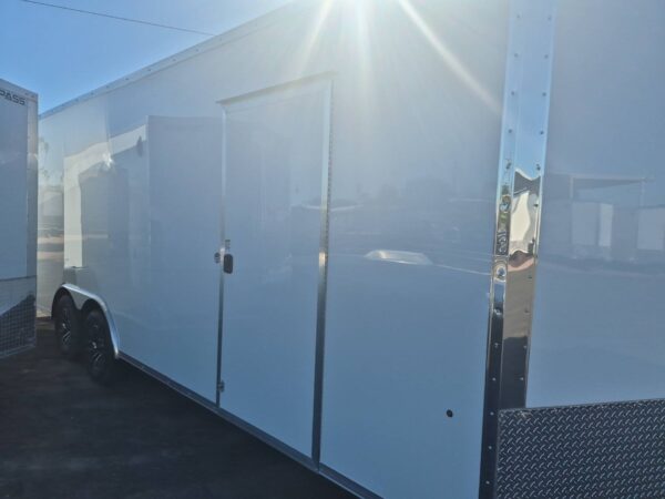 24x8.5 Jasper SE Flat Top Sloped V-Nose Car Hauler, 10K GVWR, Ramp Door