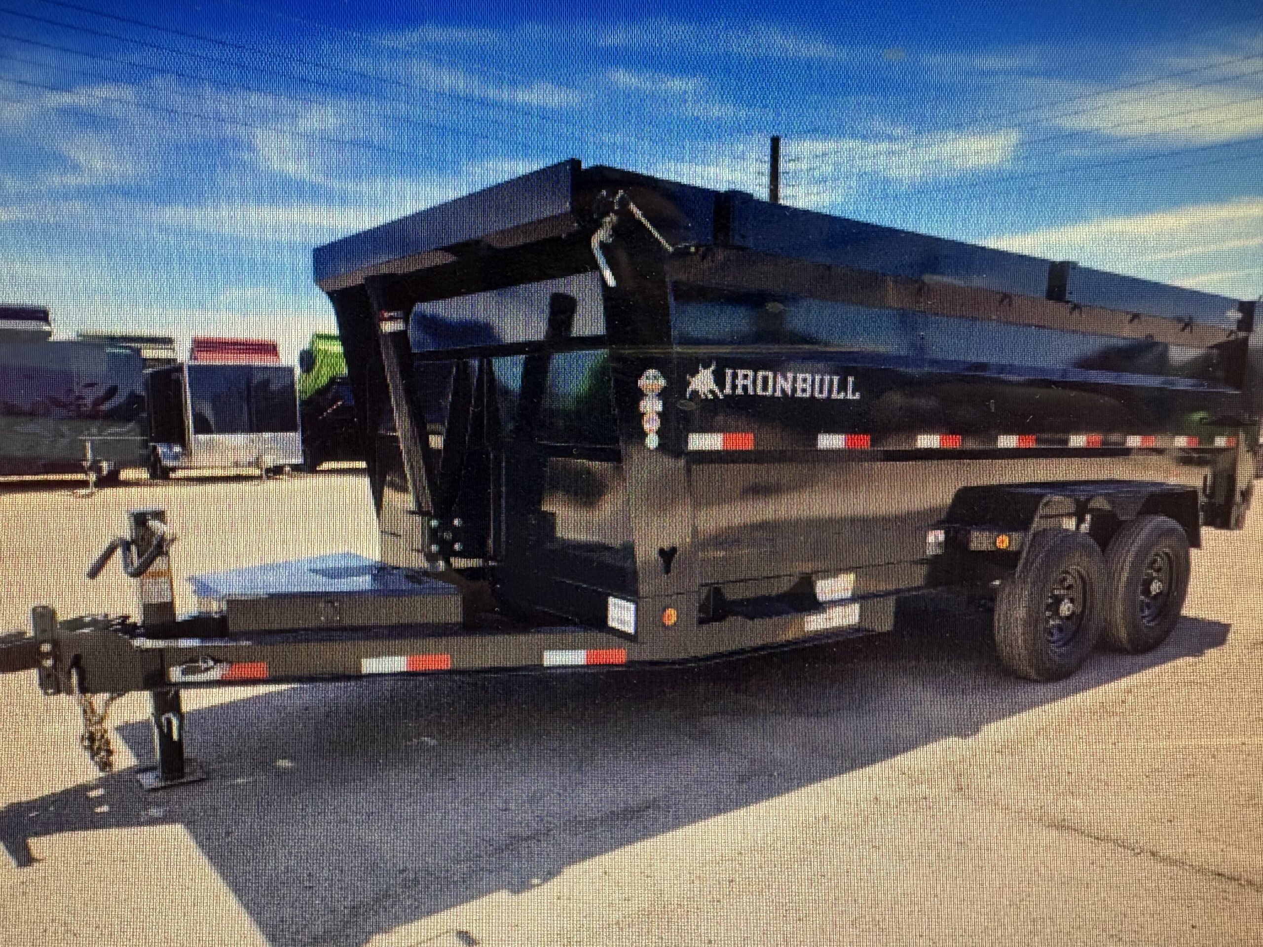 14x83 IronBull Tandem Axle Dump, 15K GVWR, 48" Sides, Telescopic Cylinder, Solar Charger, 14 Ply Tires