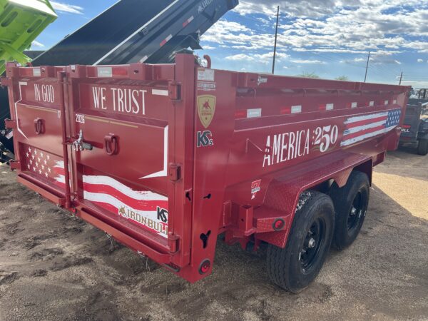 14x83 IronBull Tandem Axle Dump, 14K GVWR, 36" Sides, 14 Ply Tires *America 250 Edition*