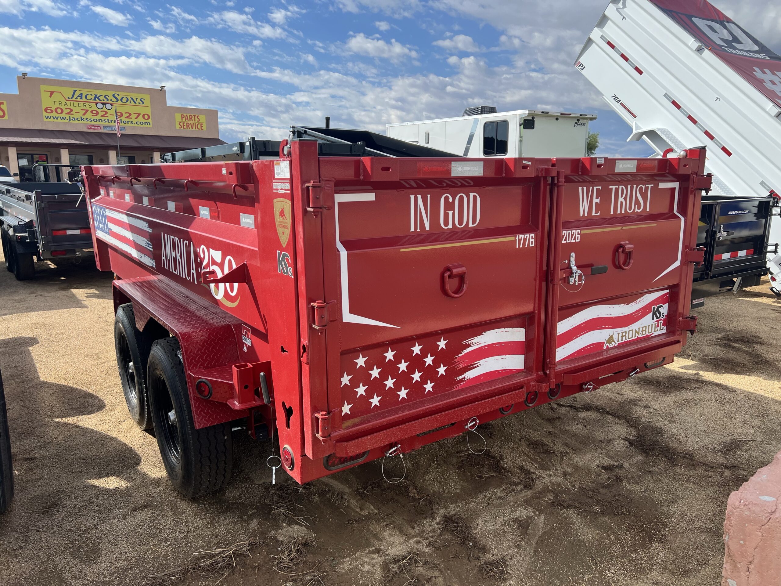 14x83 IronBull Tandem Axle Dump, 14K GVWR, 36" Sides, 14 Ply Tires *America 250 Edition* - Image 3