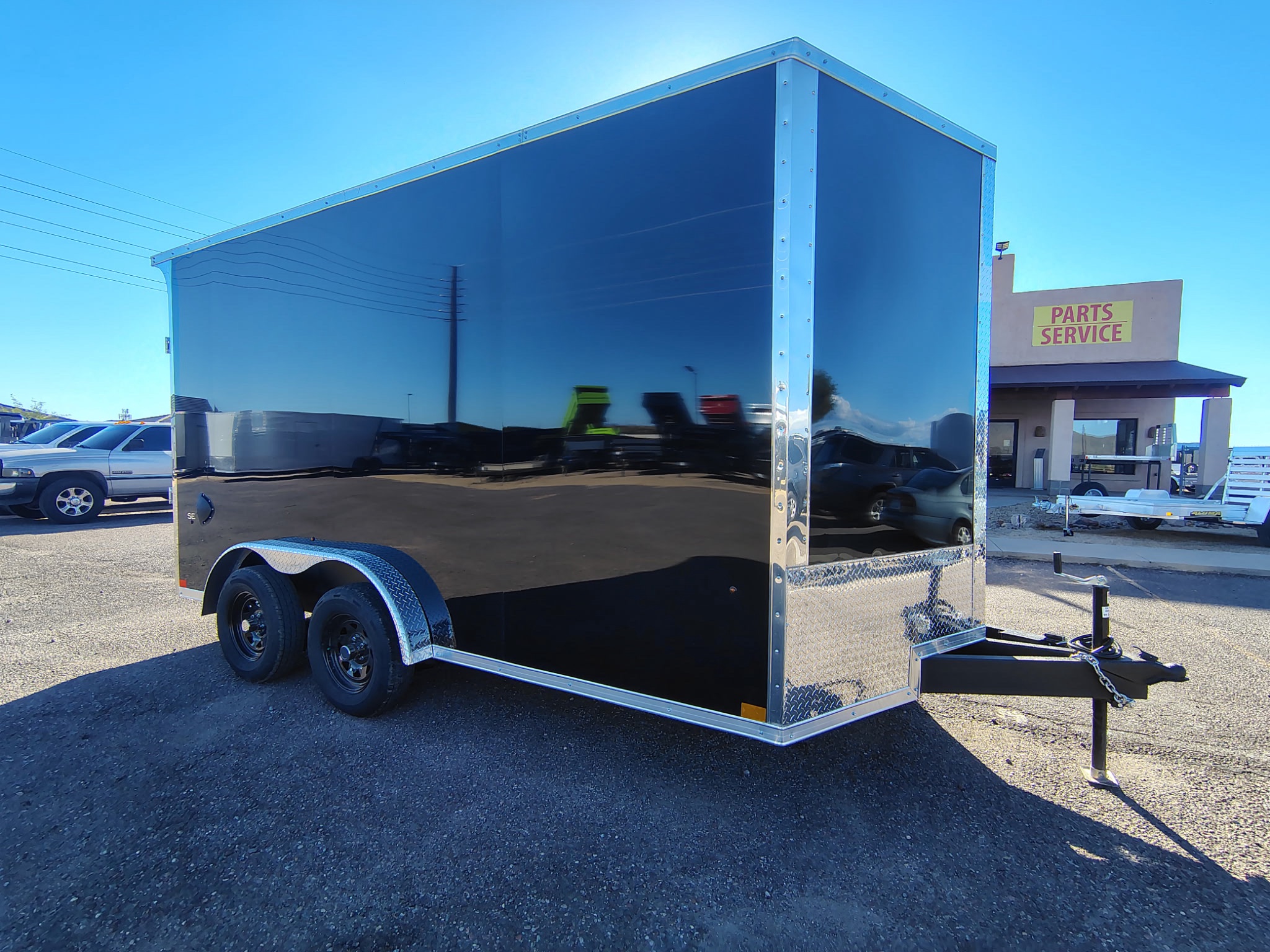 14X7.5 Jasper SE Flat Top Sloped V-Nose, 7K GVWR, Ramp Door - Image 8