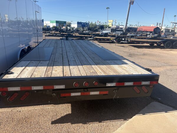 18x102 IronBull Deckover, Tandem Axle, 14K GVWR, Slide In Ramps