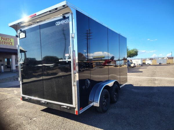 14X7.5 Jasper SE Flat Top Sloped V-Nose, 7K GVWR, Ramp Door