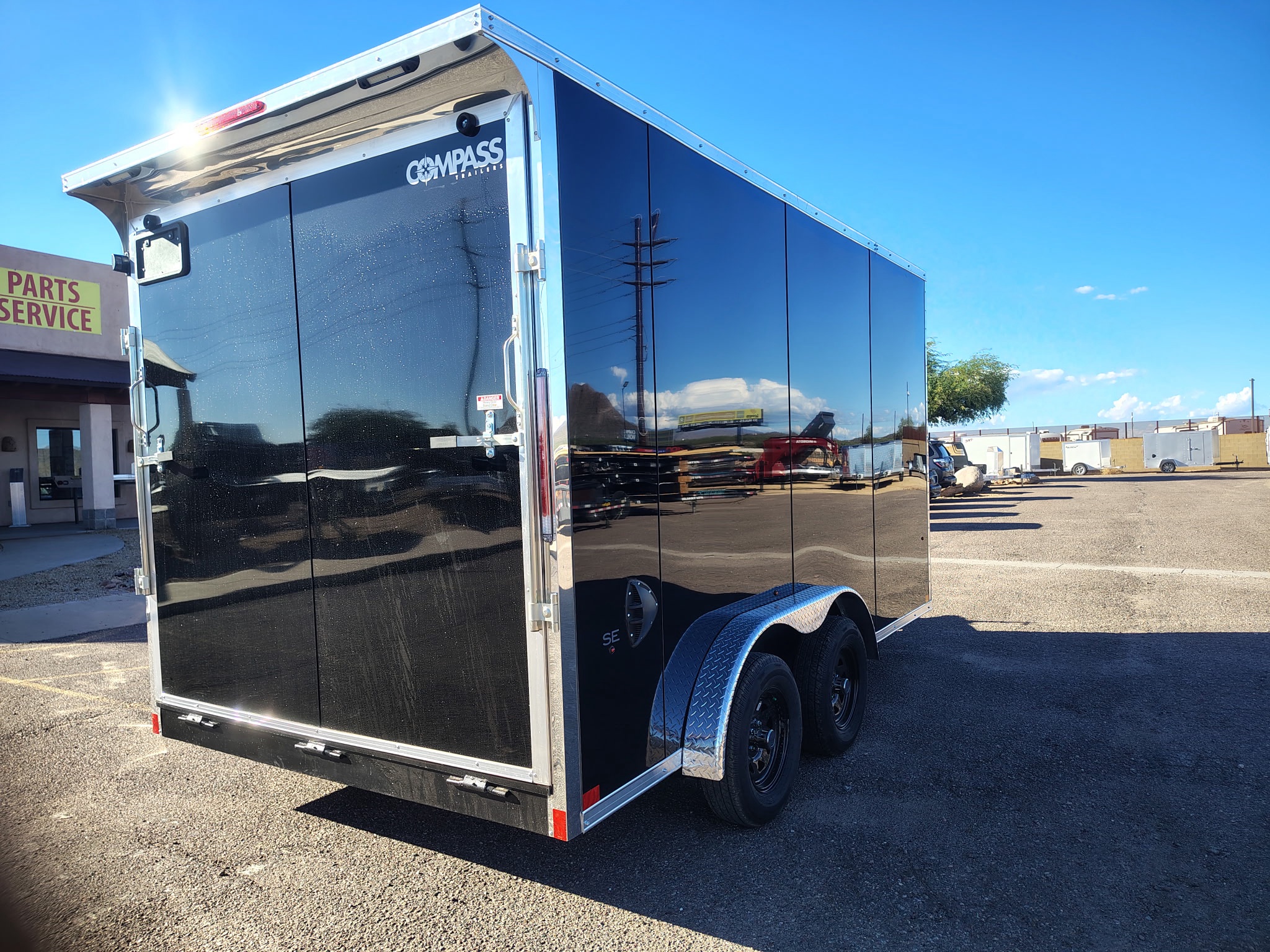 14X7.5 Jasper SE Flat Top Sloped V-Nose, 7K GVWR, Ramp Door - Image 6