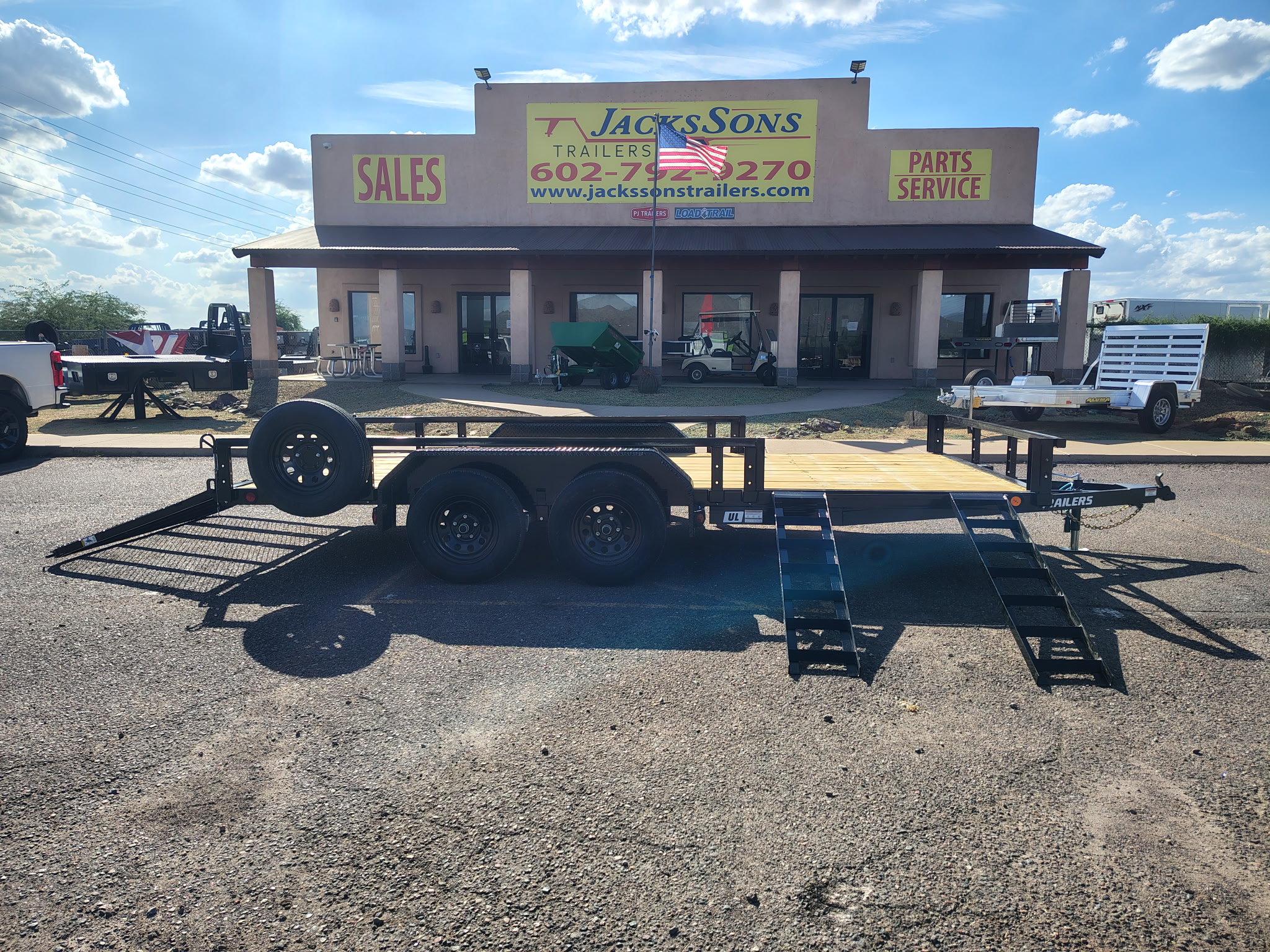 16x83 Tandem Axle, 7K GVWR, Channel Utility w/ Square Tube Siderails, ATV Ramps - Image 6