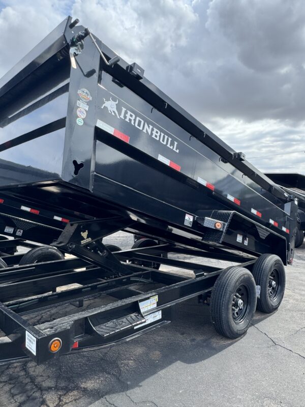 14x83 IronBull Tandem Axle Dump, 15K GVWR, 36" Sides, Solar Charger, 14 Ply Tires