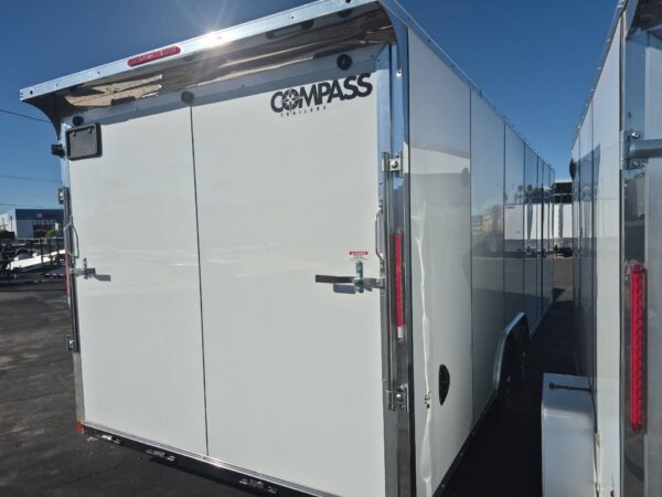 24x8.5 Jasper SE Flat Top Sloped V-Nose Car Hauler, 10K GVWR, Ramp Door