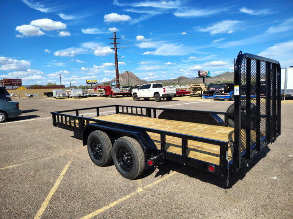 16x83 Tandem Axle, 7K GVWR, Channel Utility w/ Square Tube Siderails, ATV Ramps