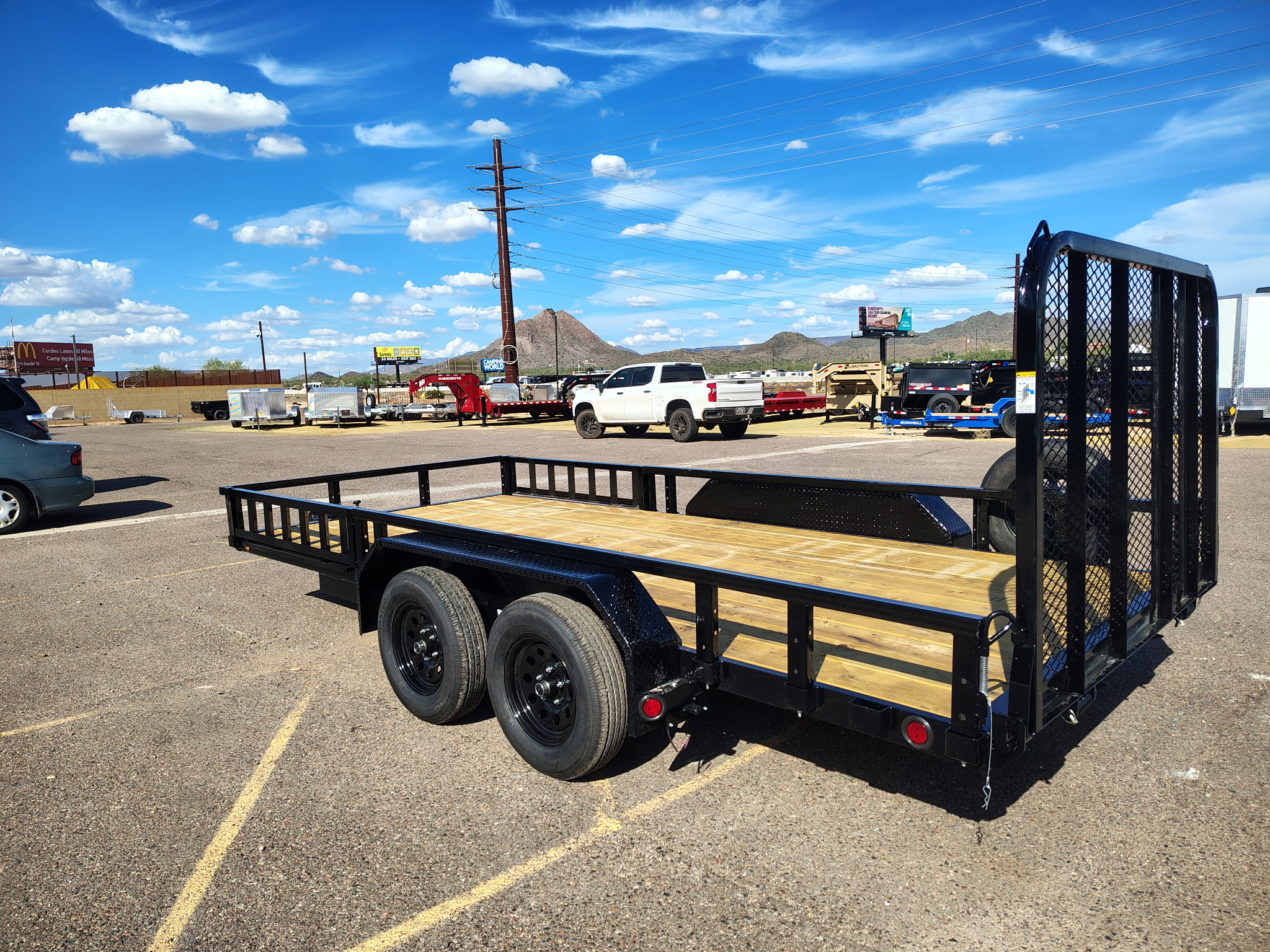 16x83 Tandem Axle, 7K GVWR, Channel Utility w/ Square Tube Siderails, ATV Ramps - Image 4